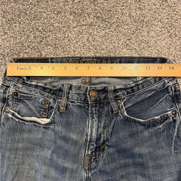 American Eagle Jeans Mens 28x30 Blue Original Straight Medium Wash Denim - Picture 8 of 9